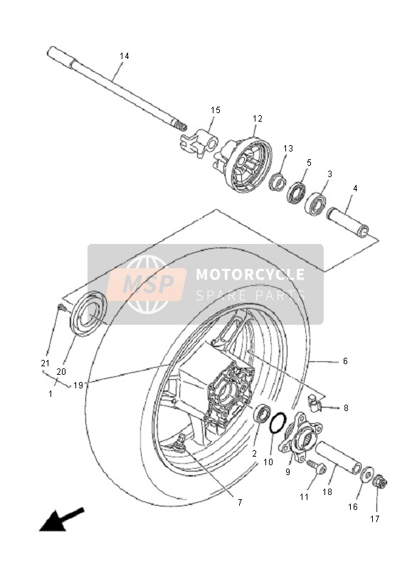 5VU25383A000, Collar, Wheel, Yamaha, 1